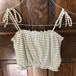 Sage Green Striped Tank Top